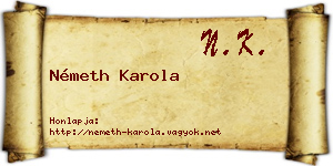 Németh Karola névjegykártya