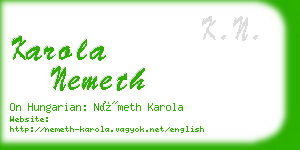 karola nemeth business card